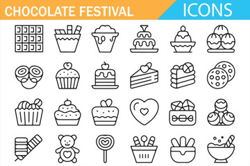 Chocolate Event and Dessert Vector Icons Collection