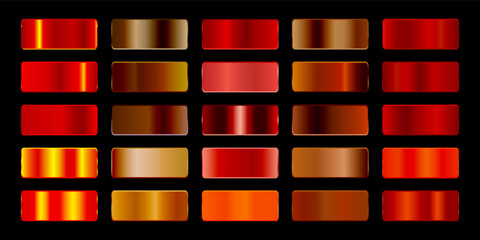 Metallic gradient foil background. most popular gradient. Gold, Pink gold, Silver and Holographic metal vector template © Dul