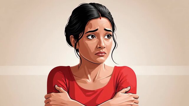 Emotionally Expressive Portrait of a Woman Feeling Sad and Anxious Conveying Heartfelt Sentiments