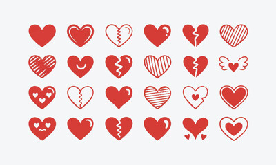 Red heart shaped balloons illustration for love and Valentine decoration