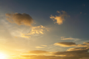 Obraz premium Sunset in the clouds. Sky background.