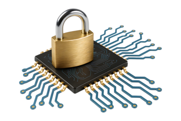 Locked Circuit Technology Security Isolated on a Transparent Background