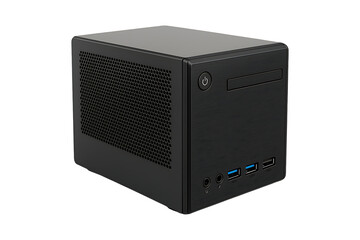 Obraz premium Modern Compact Mini Computer Tower Isolated on a Transparent Background
