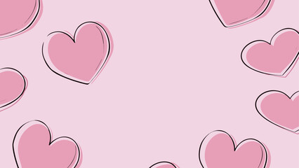 Cute pink hearts pattern on a soft background, perfect for valentine's day designs