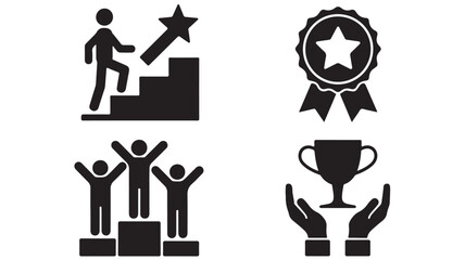 Business Success Achievement Icons Set