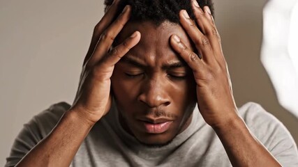 Emotional Stress and Headache Relief Concept Demonstration in a Modern Visual Sequence