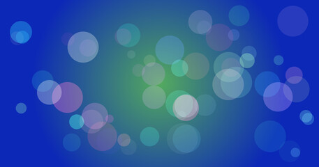 Abstract colorful orbs on blue background