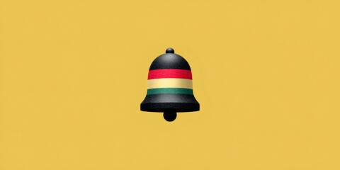 Notification bell icon with red yellow green stripes
