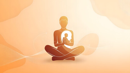 Mother and child meditating together in peaceful harmony