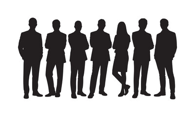 Business Team Silhouettes - Corporate Professionals Standing