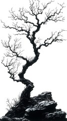 Leafless spooky tree dramatic outline high resolution picture