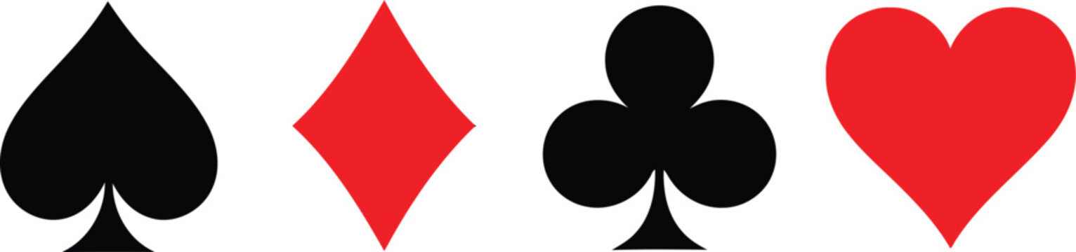 Four suit symbols of playing cards