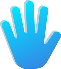 3D Hand Gesture Icon Isolated on Transparent Background
