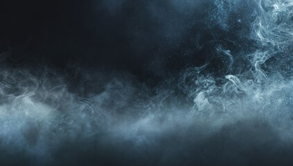 Abstract atmospheric smoke clouds in dark background for creative visuals