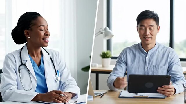Diverse Medical Consultations With Doctors And Patients In Modern Clinic Environment