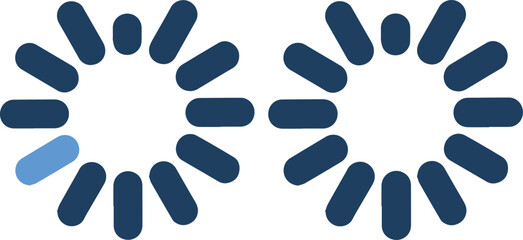 Circular design with blue oval shapes and one light blue oval