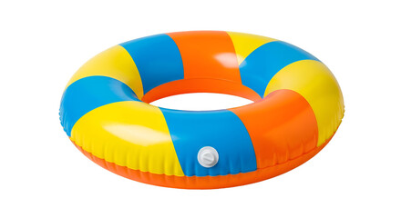 Inflatable Swim Ring with Blue Orange Yellow Sections