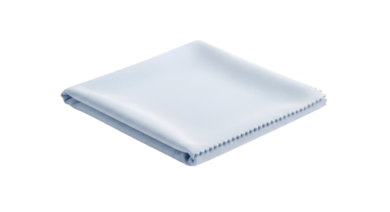 Folded Light Blue Microfiber Cleaning Cloth on Black Background