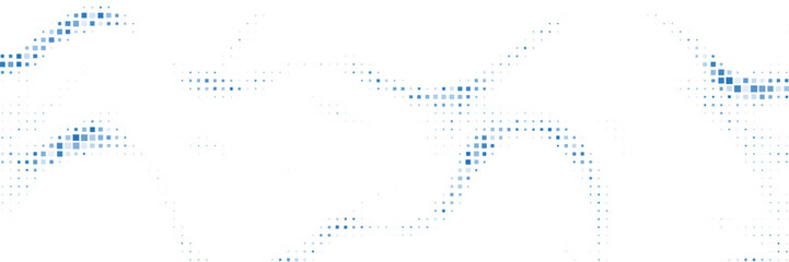 Abstract white background of random blue dots forming a grid pattern. Digital technology concept, big data, information technologies.