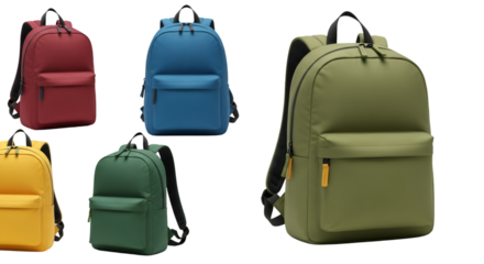 Assortment of Modern Backpacks in Various Colors rucksack