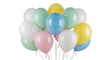 Assortment of Pastel Colored Party Balloons Keywords: balloons, party, celebration, colorful