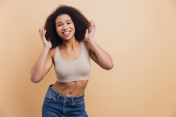 African American woman feeling happy and confident