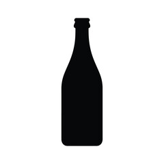 Bottle container silhouette vector on white background