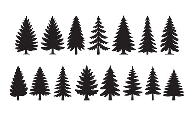 set of forest trees