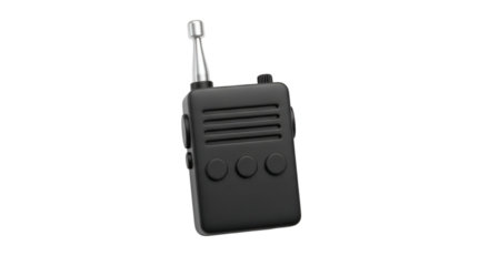 Black 3D Rendered Walkie Talkie with Antenna radio