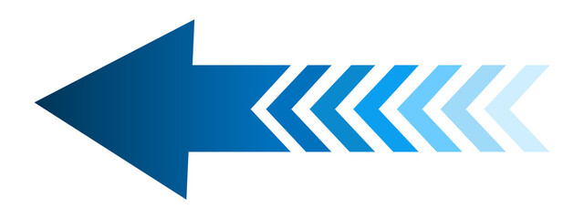 Blue arrow left direction icon isolated on transparent background icon illustration