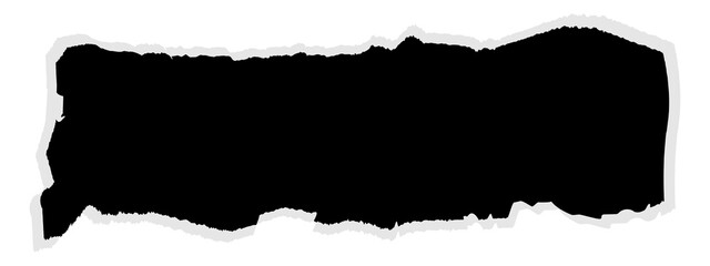 black torn or ripped paper isolated on transparent background.