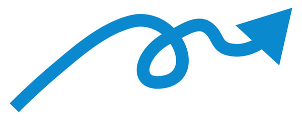 blue swirl arrow sign moving upward