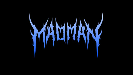 Madman, lettering typography vector in symmetrical shapes dark metal style for streetwear, t-shirt print apparel, sticker, poster, band name logo and more © Artmoreink