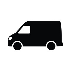 Cargo van silhouette commercial delivery transport vector