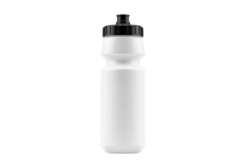 White sports water bottle for gym, fitness, travel, hydration, workouts