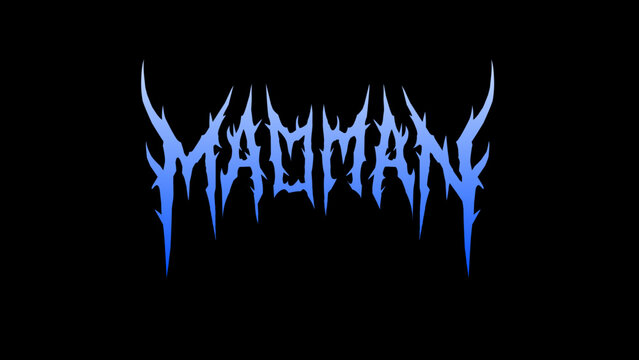Madman, lettering typography vector in symmetrical shapes dark metal style for streetwear, t-shirt print apparel, sticker, poster, band name logo and more
