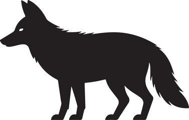 Fox Silhouette vector bold standing wild canine icon