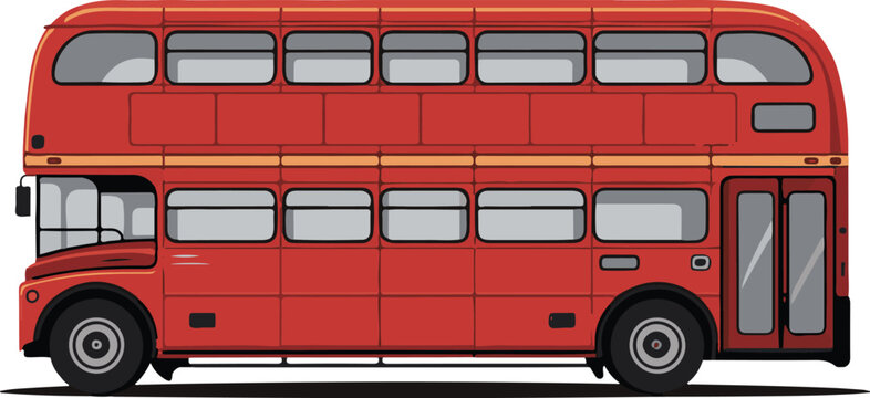 vector illustration of red double decker london bus