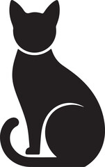 Cat Silhouette vector elegant sitting pet icon for logo 