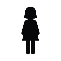 Girl standing human figure silhouette vector