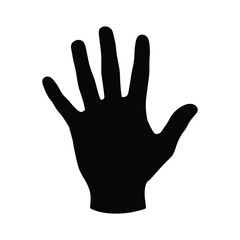 Hand silhouette open fingers gesture vector