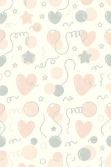 AI Image Of Doodles In Pastel Colors For Backgrounds