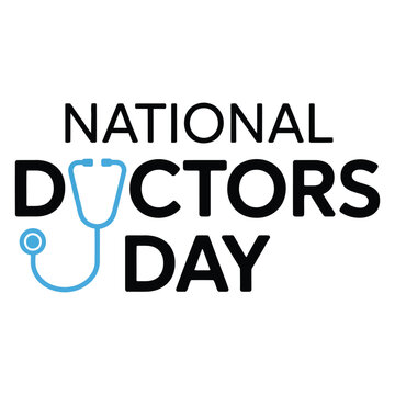 National Doctors Day Stethoscope Text illustration