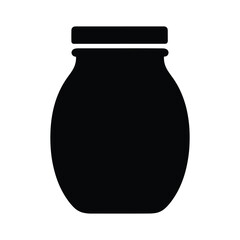 Jar silhouette container household vector