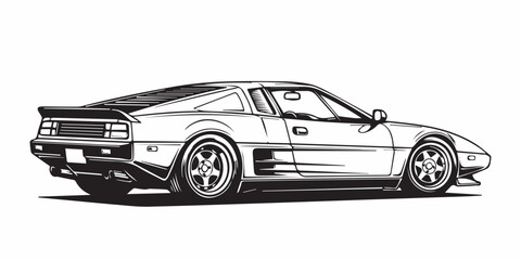 black car isolated on white