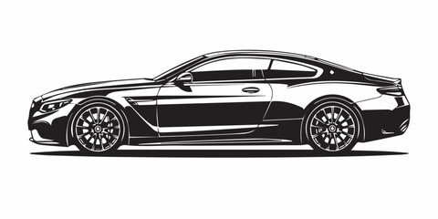 Fototapeta premium black sports car isolated