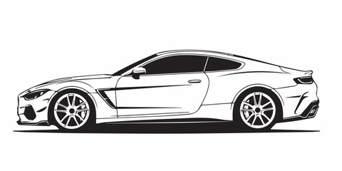 Fototapeta premium black sports car isolated