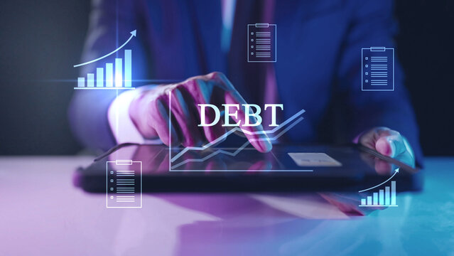 Debt management and financial planning loan interest financial crisis business debt analysis liabilities, loans, credit risks debt restructuring repayment strategies economic recession  bankruptcy - Powered by Adobe
