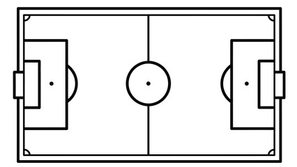 Soccer Field Outline: A bird's-eye view captures the meticulous structure of a soccer field © AHMAD KHOIRI