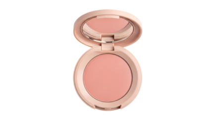 Open Compact Blush with Mirror and Pink Powder makeup
